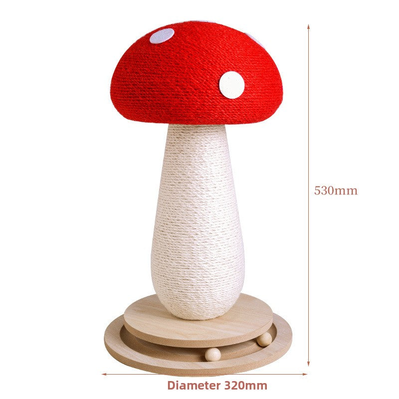Red Mushroom Cat Climbing Scratching Post Toy