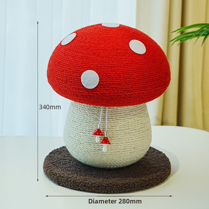 Red Mushroom Cat Climbing Scratching Post Toy