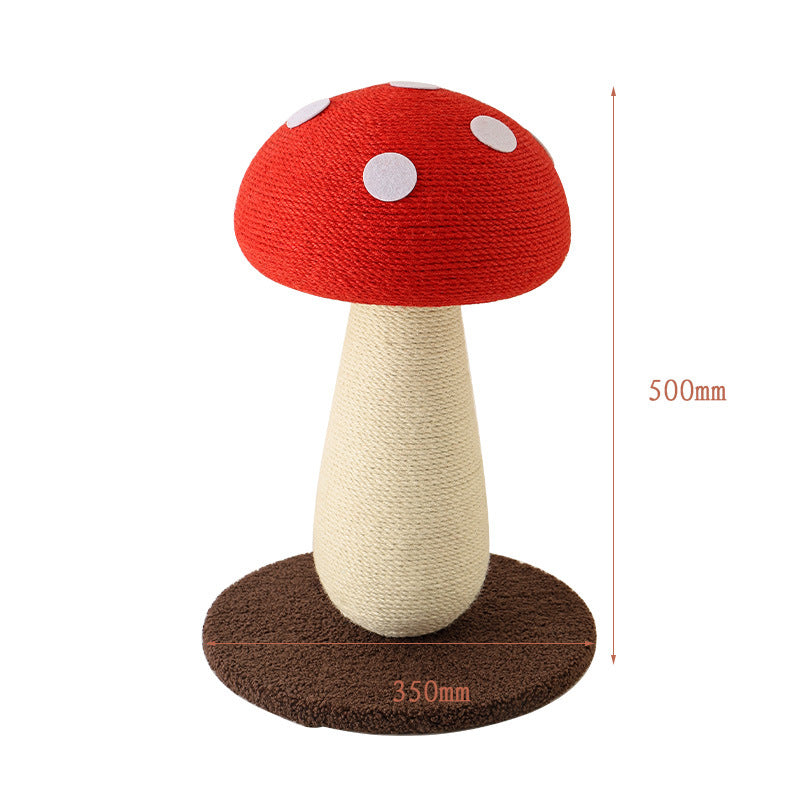 Red Mushroom Cat Climbing Scratching Post Toy