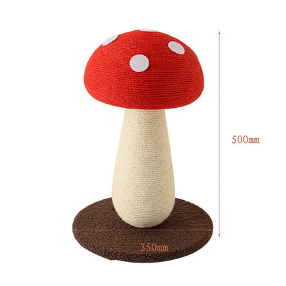 Red Mushroom Cat Climbing Scratching Post Toy