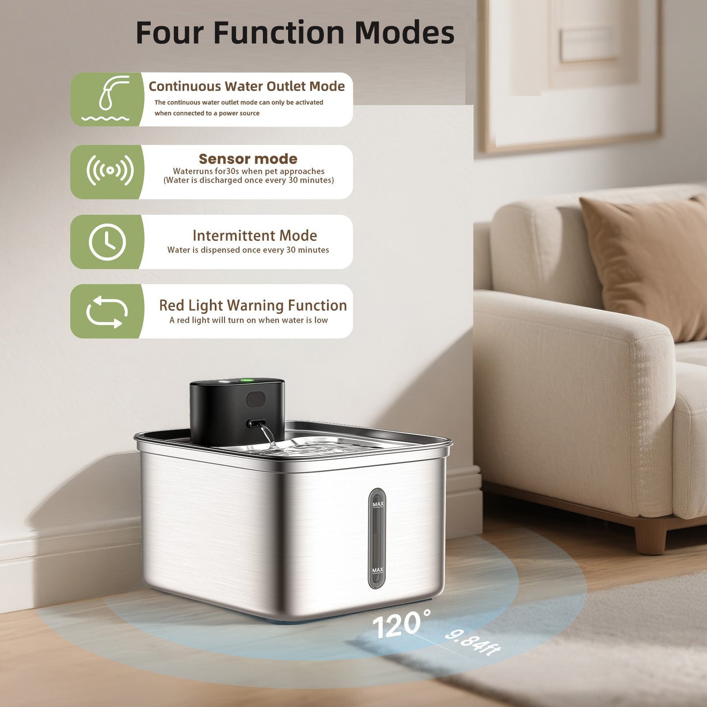 Automatic Pet Water Fountain Stainless Steel