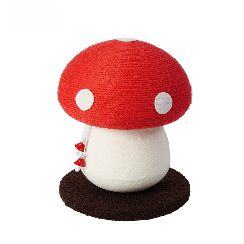 Red Mushroom Cat Climbing Scratching Post Toy