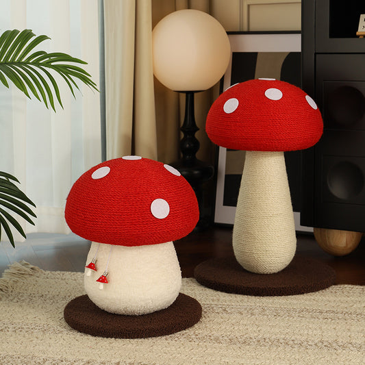 Red Mushroom Cat Climbing Scratching Post Toy