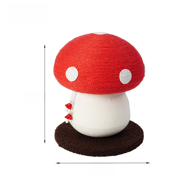 Red Mushroom Cat Climbing Scratching Post Toy