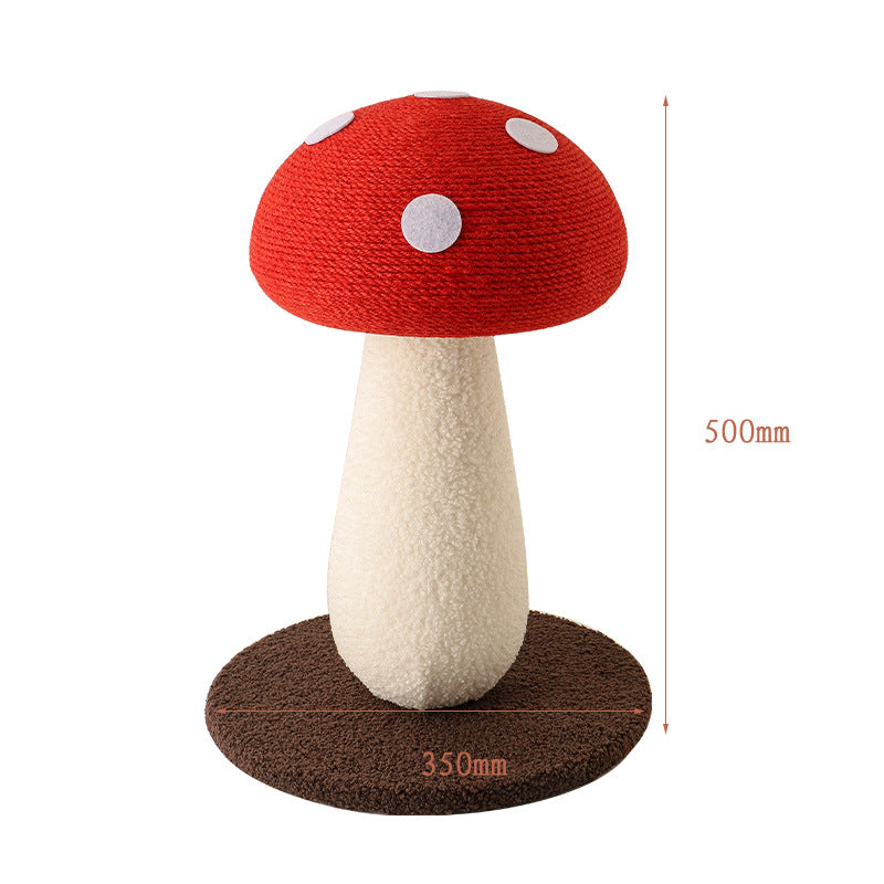 Red Mushroom Cat Climbing Scratching Post Toy